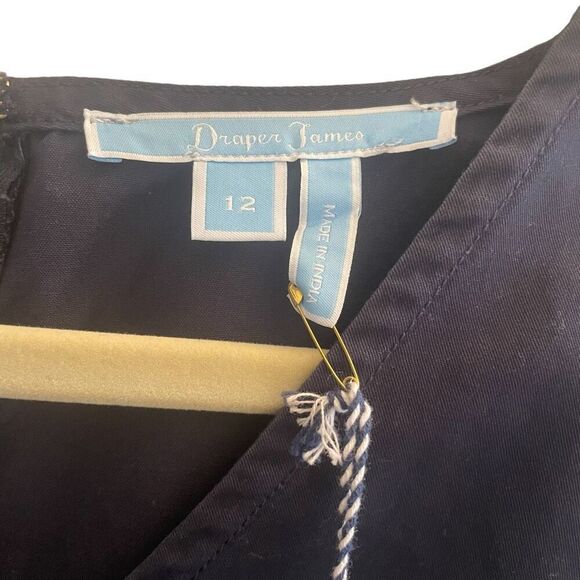 New Draper James Navy Blue Sleeveless Dress Women’s Size 12 Large Teacher - Picture 2 of 4